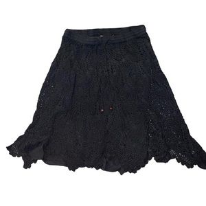 Black crochet skirt